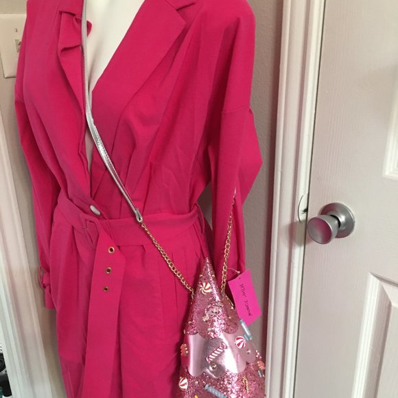 Betsey Johnson Pink Christmas Tree Crossbody - New So Cute  Chr - Picture 5 of 11